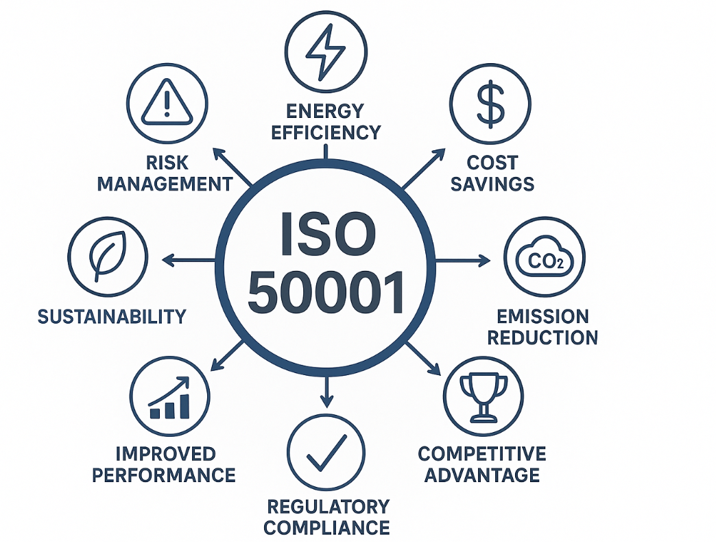 Ключевые выгоды сертификации по стандарту энергоменеджмента ISO 50001 Преимущества внедрения системы энергетического менеджмента ISO 50001